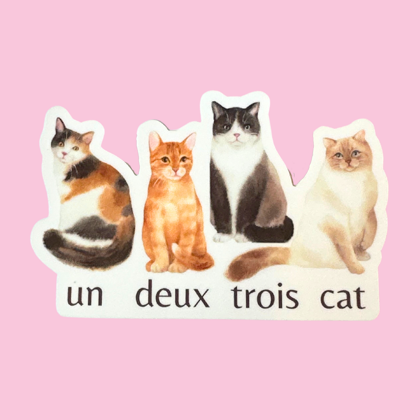 Un Deux Trois Cat Vinyl Sticker