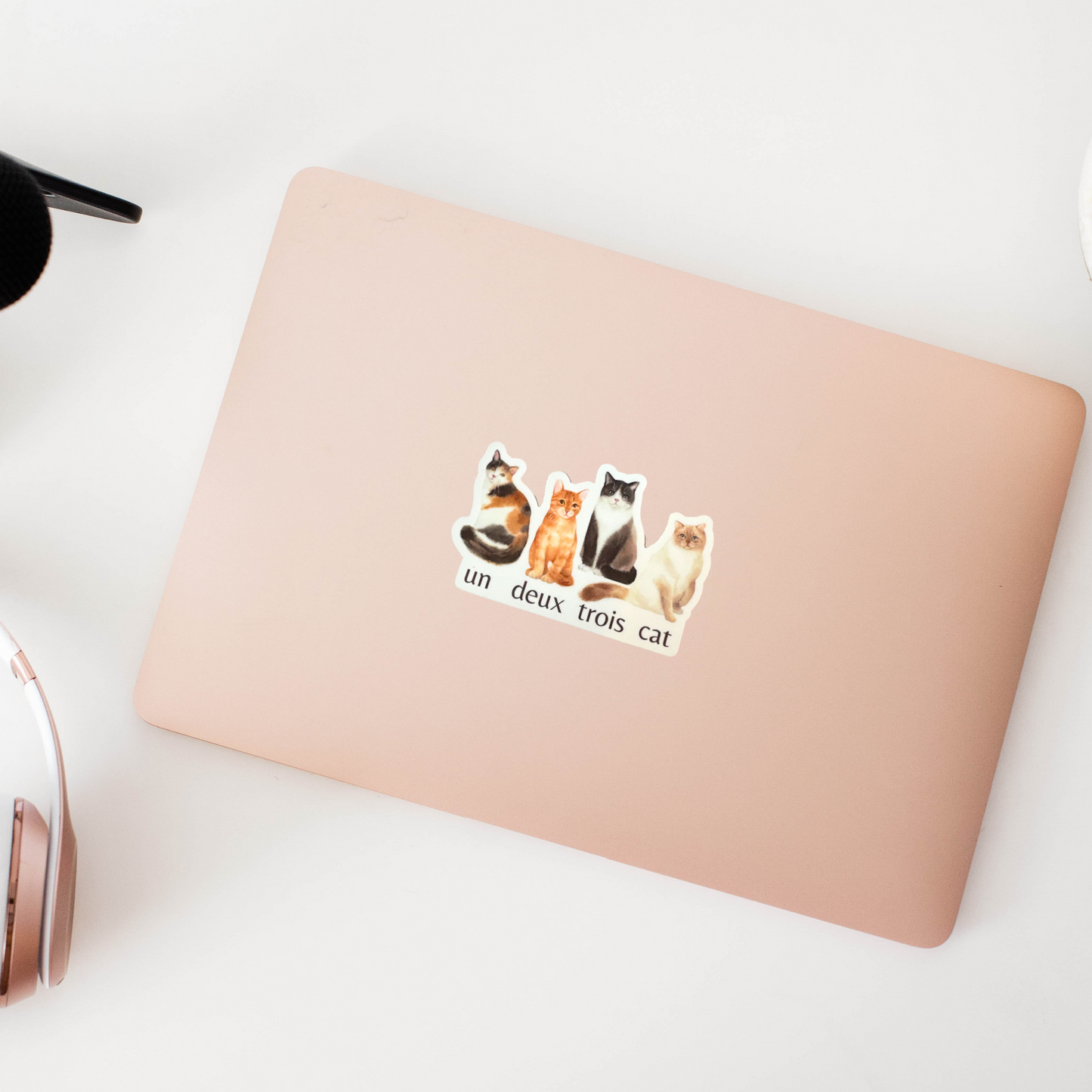 Un Deux Trois Cat Vinyl Sticker
