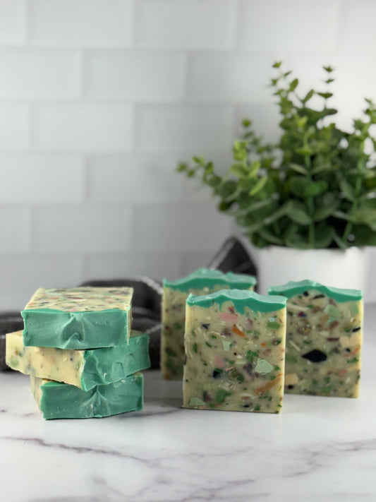 Handmade Soap - Applewood FirFetti Scented Bar | Le Silo Bleu