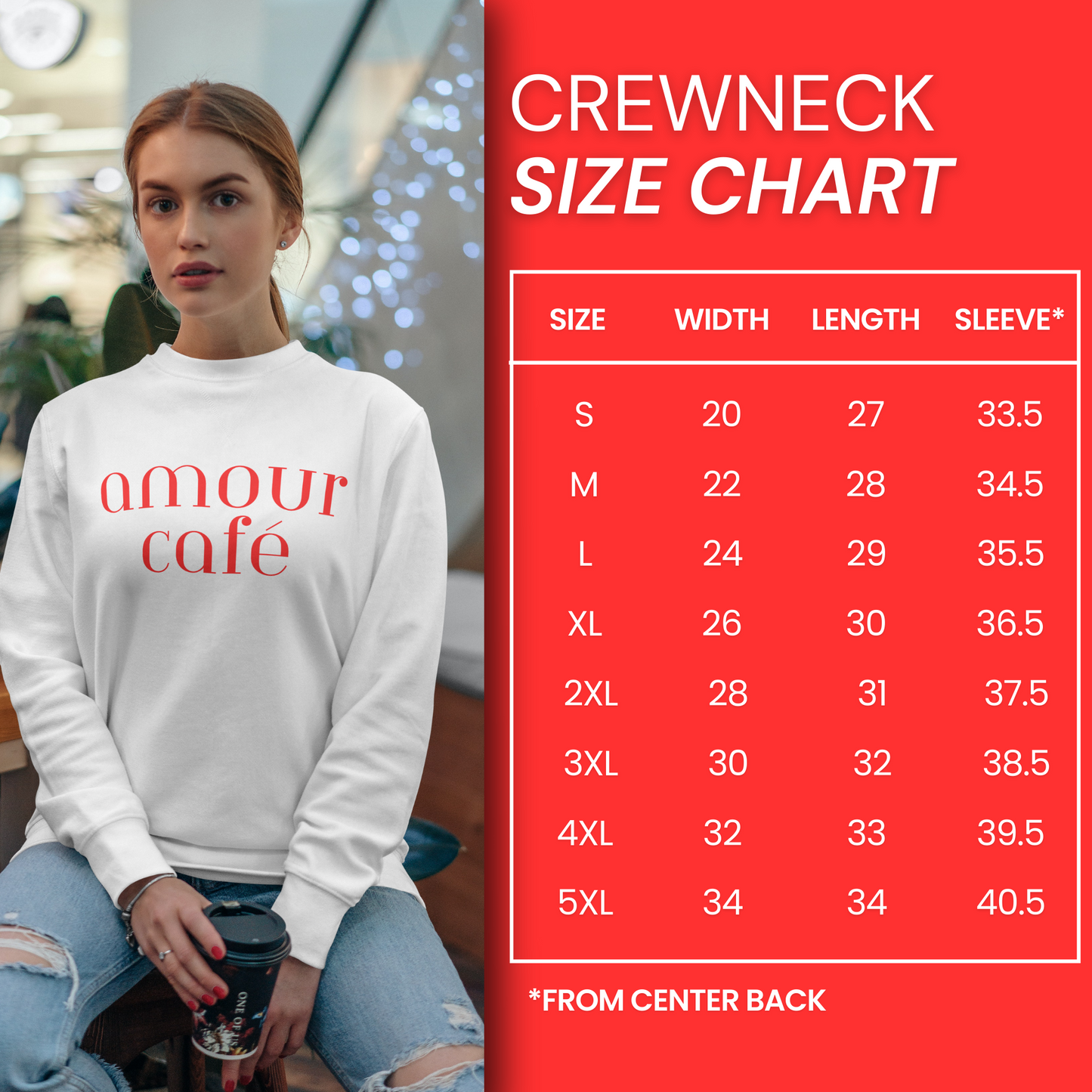Amour Cafe Crewneck Sweatshirt