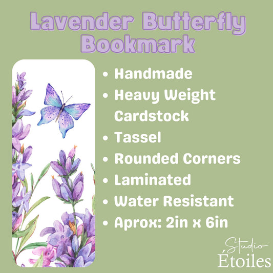 Lavender Butterfly Bookmark