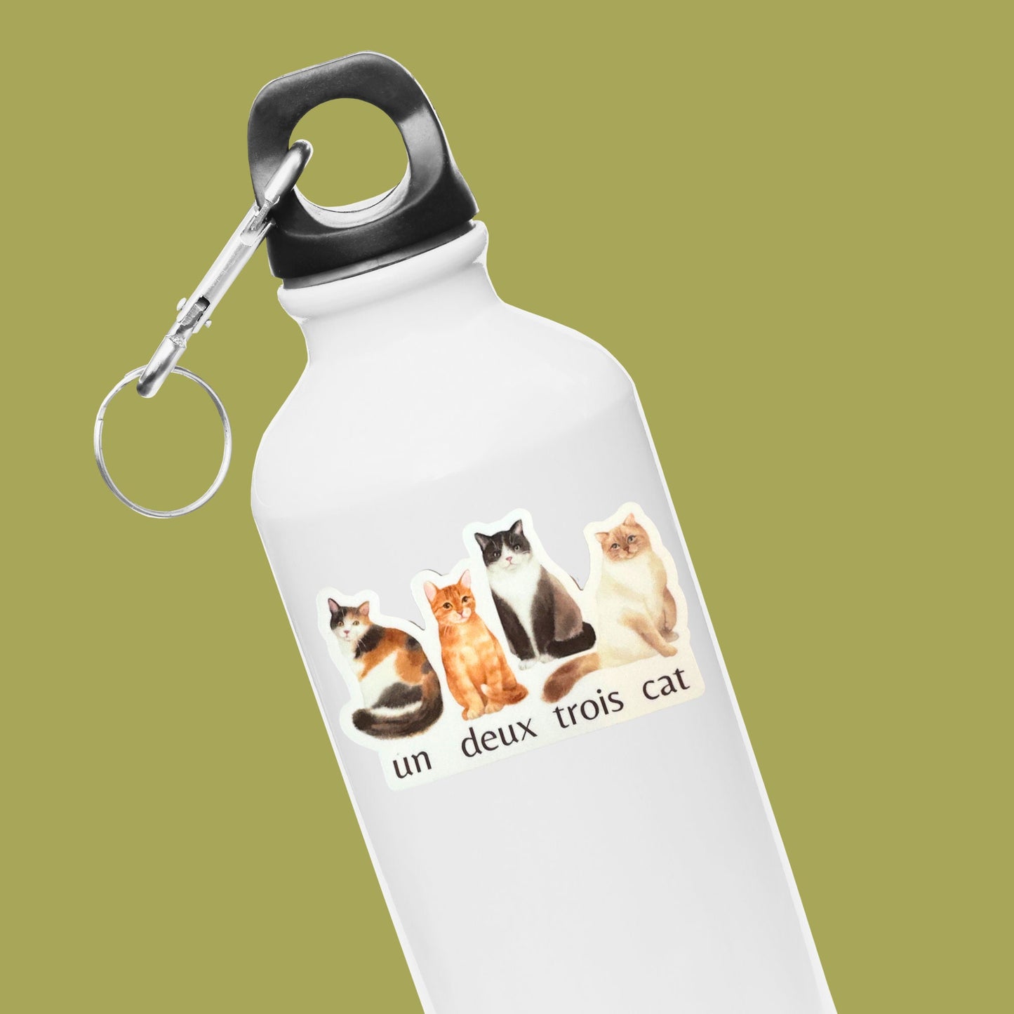 Un Deux Trois Cat Vinyl Sticker