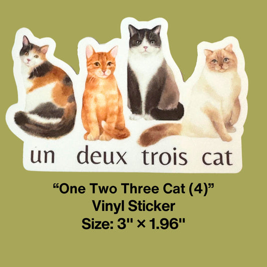 Un Deux Trois Cat Vinyl Sticker