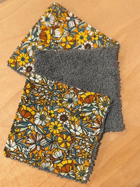 Patterned Fabric Eco Friendly Reusable Facial Washcloths