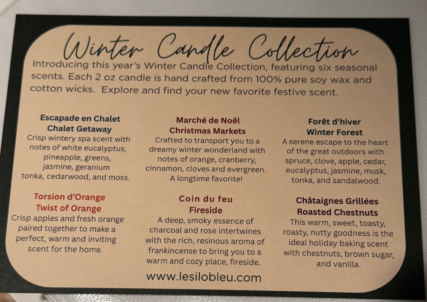 Limited Edition Winter Candle Collection Gift Set -6 Mini Soy Candles